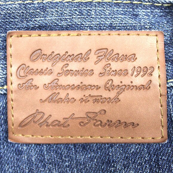 Phat Farm Men's 36 Blue Baggy Denim Carpenter Jorts Hip Hop Skater Y2K Vintage - Picture 7 of 7